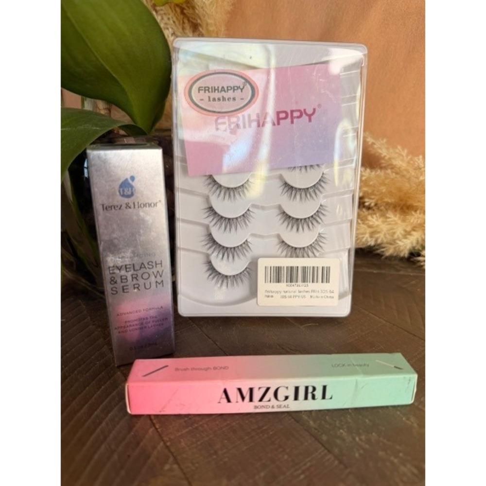 Lash Extension Bundle FRIHAPPY Lashes AMZGIRL Bond & Seal Terez & Honor Serum